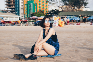 a woman wearing sunglasses